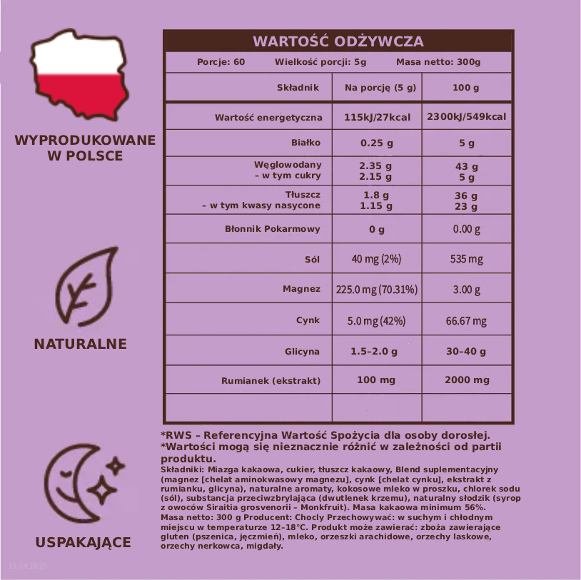 Czekolada Zasypianie